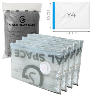 WORKI PRÓŻNIOWE 120 x 80 CM ZESTAW 4 SZTUK, NA UBRANIA, ZABAWKI DO SZAFY, GARAŻU, PIWNICY, NA STRYCH MOCNE GRUBE