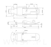 Klamra do blatów stołu 32 X 89 mm, 2 częściowa z blokadą - 3