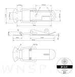 Średnia klamra 4 sztuki do blatów stołu 32 X 89 mm, 2 częściowa z blokadą - 2