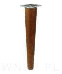Noga bukowa prosta, stożek 45 cm orzech z blachą montażową - 4