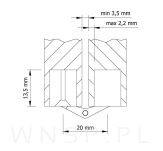 Zawias cylindryczny Ø 12 mm, do stołu, drzwi meblowych, mosiądz - 6