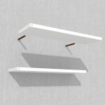 Zestaw 2 półek ściennych białych 650 x 200 x 18 mm, z niewidocznymi ramionami - 6