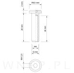 M4 X 20 mm, nakrętka Ericson płaska, stal nierdzewna - 2
