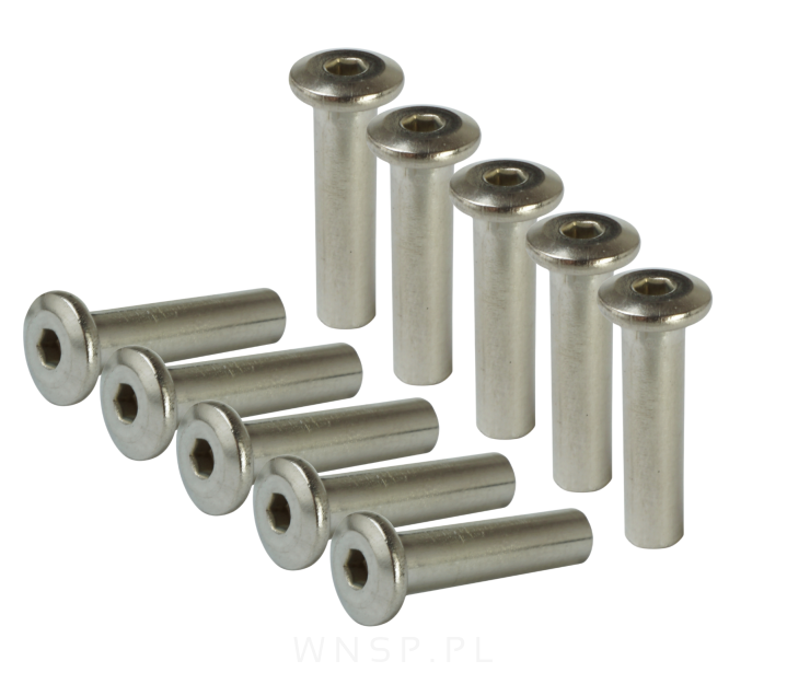 M4 X 20 mm, nakrętka Ericson płaska, stal nierdzewna