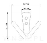 Haczyk typ Kotwica, wieszak podwójny, ciemny szary - 7