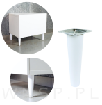 Noga bukowa prosta UNIQ 12 cm z blachą montażową, biała - 6