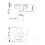 Nakrętka pazurkowa wbijana M6 X 9 mm kłowa 50 sztuk, wbijana do drewna - 2