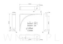 Wspornik do półki ściennej RADIUS 150 x 130 x 25 mm - 3