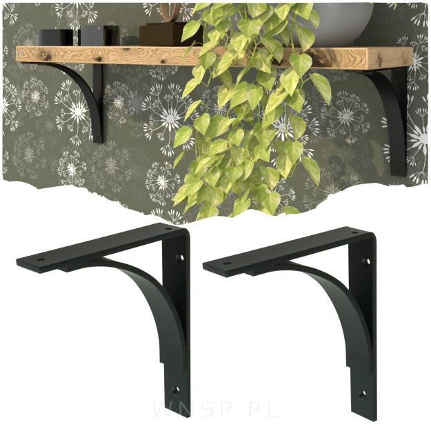 Wspornik do półki ściennej 2 sztuki RADIUS 150 x 130 x 25 mm