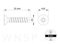 Wkręty hartowane stożkowe do drewna 5,0 X 25 mm - 2