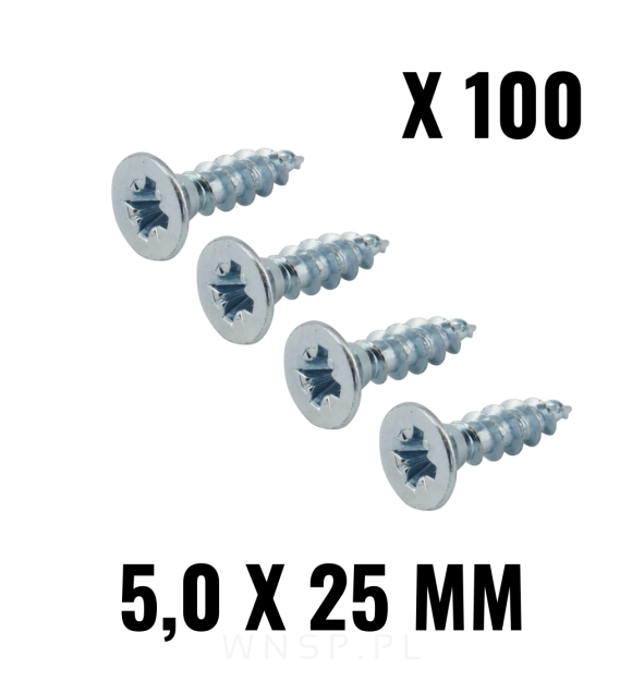 Wkręty hartowane stożkowe do drewna 5,0 X 25 mm