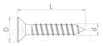 Wkręty hartowane stożkowe do drewna  3,0 X 30 mm - 3