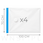 WORKI PRÓŻNIOWE 100 x 70 CM ZESTAW 4 SZTUK, NA UBRANIA, ZABAWKI DO SZAFY, GARAŻU, PIWNICY, NA STRYCH MOCNE GRUBE - 2