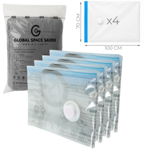 WORKI PRÓŻNIOWE 100 x 70 CM ZESTAW 4 SZTUK, NA UBRANIA, ZABAWKI DO SZAFY, GARAŻU, PIWNICY, NA STRYCH MOCNE GRUBE