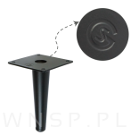 Noga stalowa stożek 13 cm, z blachą montażową, czarny mat - 6