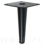 Noga stalowa stożek 13 cm, z blachą montażową, czarny mat - 4
