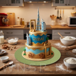 Mocny podkład pod tort Dubai Ø 25 cm okrągły MDF, dekoracja na urodziny sztywny zielony - 3