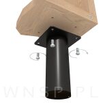 Noga stalowa 18 cm, z blachą montażową, czarna matowa - 5