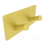 Haczyk, wieszak podwójny skośny, uchwyt mosiądz, samoprzylepny - 5