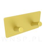 Haczyk, wieszak podwójny skośny, uchwyt mosiądz, samoprzylepny - 6