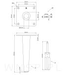 Nogi stalowe proste 15 cm, zestaw z wkrętami, czarne matowe - 2