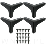 Nogi meblowe do komody szafki loft 10 cm zestaw z wkrętami - 4