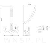Haczyk 3 ramienny wieszak przykręcany, nikiel - 2