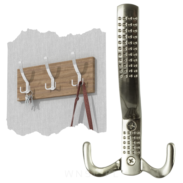 Haczyk 3 ramienny wieszak przykręcany, nikiel