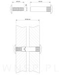 10 x Złącze meblowe śrubowe Ø 8 mm M6 (39 - 50 MM) do szafek, płyt meblowych - 2