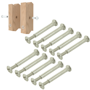 10 x Złącze meblowe śrubowe Ø 8 mm M6 (39 - 50 MM) do szafek, płyt meblowych
