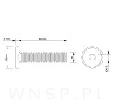 M8 X 40 mm z łbem walcowym na imbus 5 - 3
