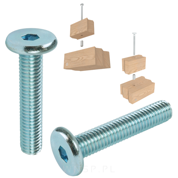 M8 X 40 mm z łbem walcowym na imbus 5
