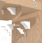 Kątownik pojedynczy 24 X 24 mm tworzywowy aluminium - 6