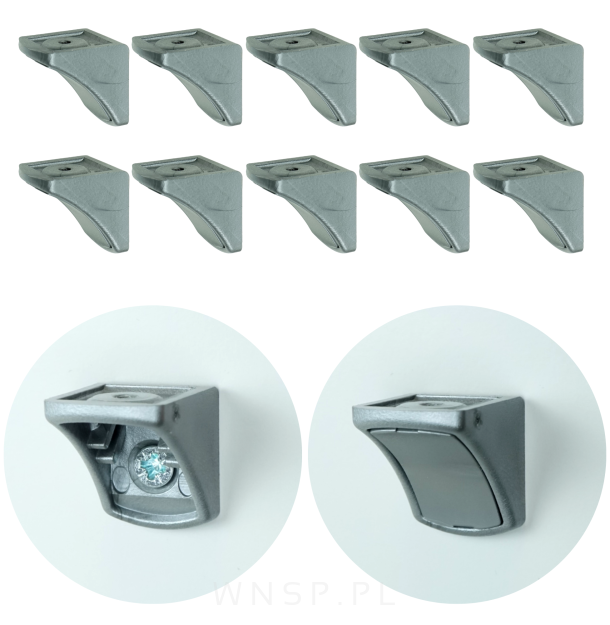 Kątownik pojedynczy 24 X 24 mm tworzywowy aluminium