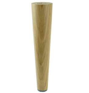 Noga dębowa prosta, stożek 35 cm, lakier bezbarwny