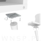 4x Noga bukowa skośna UNIQ 8 CM z blachą montażową - 7