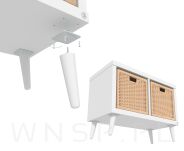 4x Noga bukowa skośna UNIQ 8 CM z blachą montażową - 5