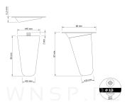 4x Noga bukowa skośna UNIQ 8 CM z blachą montażową - 2