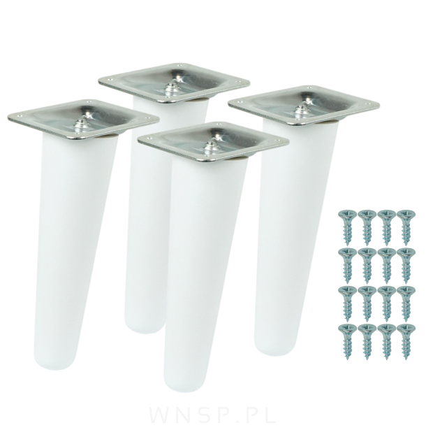 4x Noga bukowa skośna UNIQ 8 CM z blachą montażową