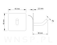 Haczyk, uchwyt, wieszak stal nierdzewna, kolor czarny  samoprzylepny - 2