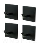 Haczyk, uchwyt, wieszak stal nierdzewna, kolor czarny  samoprzylepny - 3