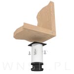 Noga stalowa regulowana 10 CM, z blachą montażową, biała - 4