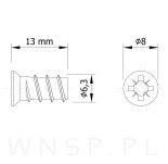 6,3 X 13 mm eurowkręt z łbem stożkowym - 2