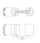 Zawias cylindryczny fi 14 mm do wkładów blatów - 3