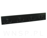 Wieszak ścienny na ubrania, z 4 haczykami, czarny - 3