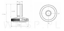 Stopka meblowa M6 X 27 mm z gniazdem do mebli - 2