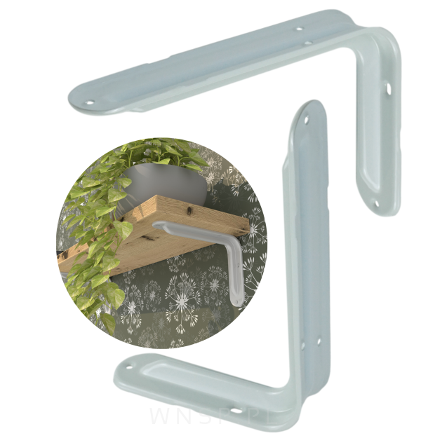 Wspornik do półki ściennej 2 sztuki 150 x 100 mm, biały