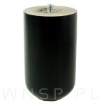 Nóżka bukowa czarna 10 cm, walcowa 60 mm z blachą - 10