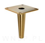 Noga stalowa stożek 10 cm z ringiem i blachą montażową, złoty antyczny - 4