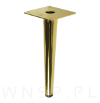 Noga stalowa stożek 18 cm, z blachą montażową, złota - 4